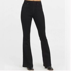 Spanx Flare Womens Black Pull-On High Rise Stretch Jeans Size 1Xl